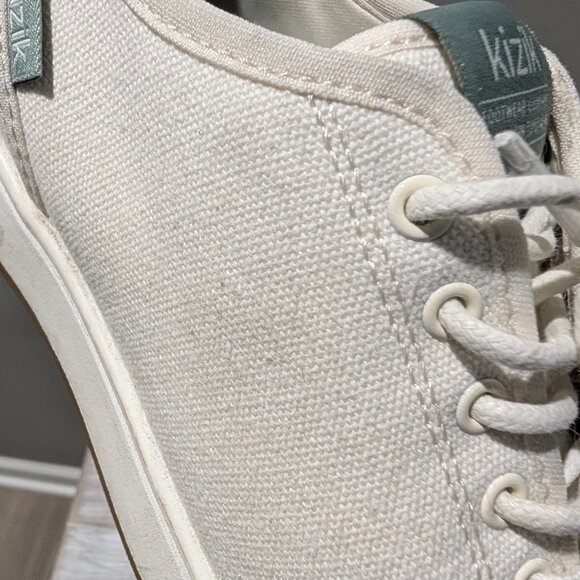 Kizik Brooklyn Hands-Free Slip-On Sneaker Canvas Suede White Women's 7 - Picture 16 of 16